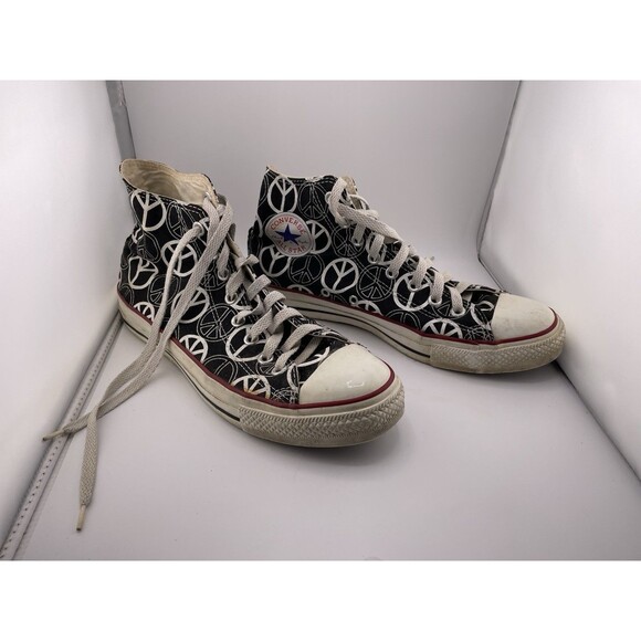 Converse Chuck Taylor Sneakers Size 9 PEACE SIGN  All Star Vintage, Early 2000s - Picture 2 of 8